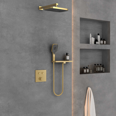 Душевой гарнитур Vincea VSFW-4211RBG встраиваемый, 2 режима, брашированное золото
