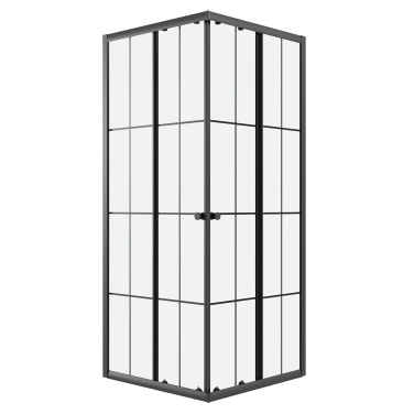 Душевой уголок Niagara Eco NG-1008-14QKL (80х80х190) квадрат,раздвижное,черный,стекло клетка,1 место, без поддона в комплекте