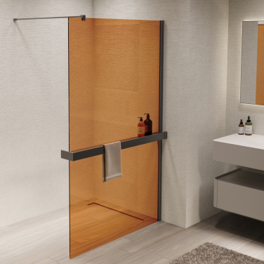 Душевая перегородка Vincea Walk-In VSW-1HR900GSGM, 900*2000, вороненая сталь, стекло янтарь