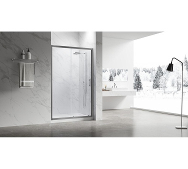 Душевая дверь в нишу Veconi Vianno VN-55GM, 1400x1950, Оружейная сталь, стекло прозрачное
