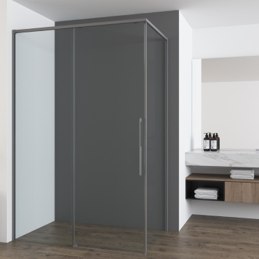 Душевой уголок Vincea Ultima VSR-7UL9012CLGM, 1200*900, вороненая сталь, стекло прозрачное