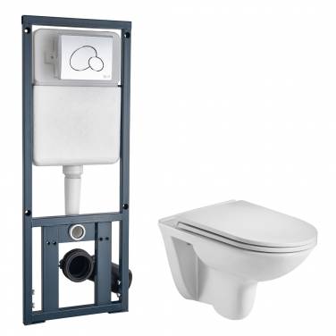 Комплект (инсталляция+унитаз+кнопка) WeltWasser MARBERG 410 + BAARBACH 004 GL-WT + MAR 410 RD