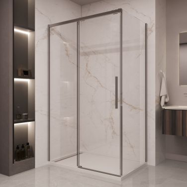 Душевой уголок Vincea Stella VSR-1ST9012CLGM, 1200*900, вороненая сталь, стекло прозрачное