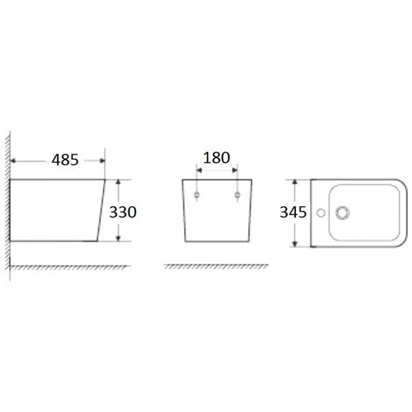Биде с инсталляцией WeltWasser BAMBERG 480 BD+GELBACH 005 MT-BL черное матовое