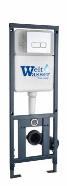 Инсталляция WeltWasser MARBERG 410 + SE с квадратной кнопкой цвета хром