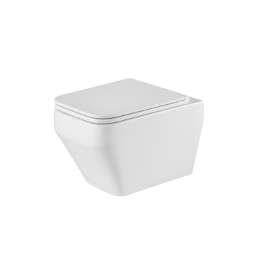 Унитаз Grossman GR-4410SQ (530х365х370) безободковый,смыв торнадо,белый с тонкой крышкой,микролифт,1 место