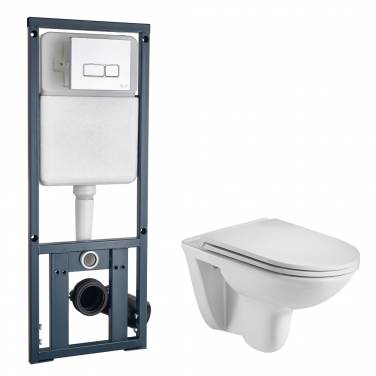Комплект (инсталляция+унитаз+кнопка) WeltWasser MARBERG 410 + BAARBACH 004 GL-WT + MAR 410 SE