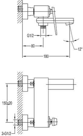 Смеситель для ванны Cezares Baden BADEN-F-VD-01