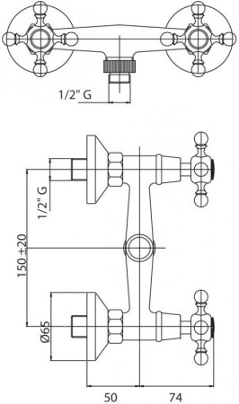 Смеситель Cezares Nostalgia NOSTALGIA-D-02-Bi