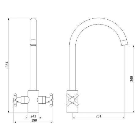 Смеситель для кухонной мойки Damixa RedBlu Neo Classic 270000000 Графит