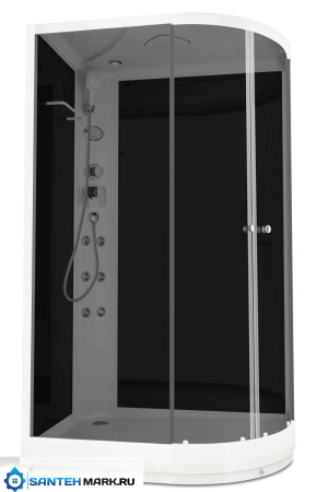 Душевая кабина Domani-Spa Delight 128 L с гидромассажем черные стенки прозрачные стекла