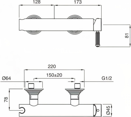 Смеситель для душа Cezares Aphrodite APHRODITE-DM-02-Bi