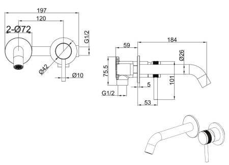 Смеситель Allen Brau Priority 5.31030-31 (с внутренней частью) черный матовый