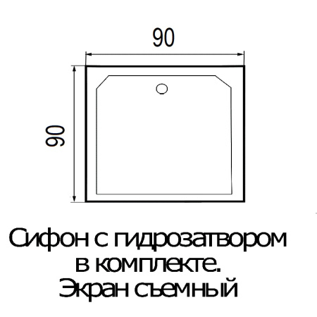 Поддон для душа Wemor 90/38 S