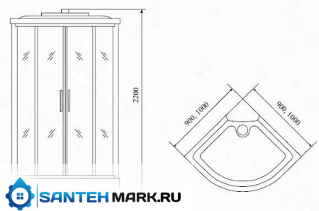 Душевая кабина Timo Standart T-1109 P 90x90 Душевая кабина Timo Standart T-1109 P 90x90