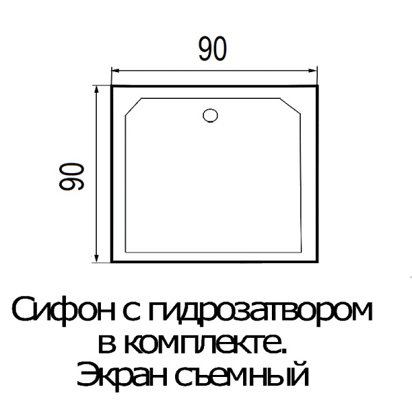 Поддон для душа Wemor 90/38 S
