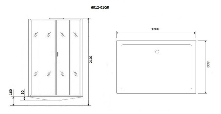 Душевая кабина Niagara Premium NG-6012-01QR 120x80