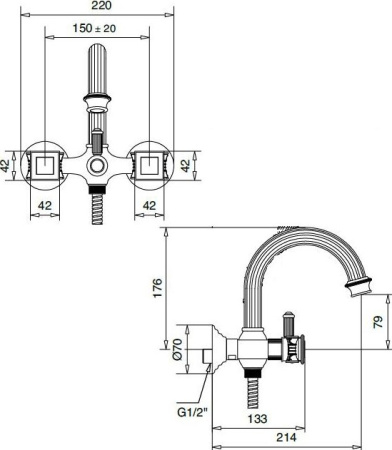 Смеситель для ванны Cezares Olimp OLIMP-VD-02-O Смеситель для ванны Cezares Olimp OLIMP-VD-02-O
