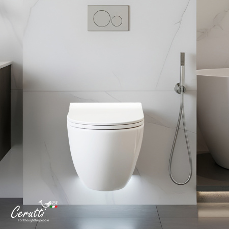 Унитаз Ceruttispa АМИЧИ (AMICI) Aria Tornado CT11388 безободковый (490х335х340)