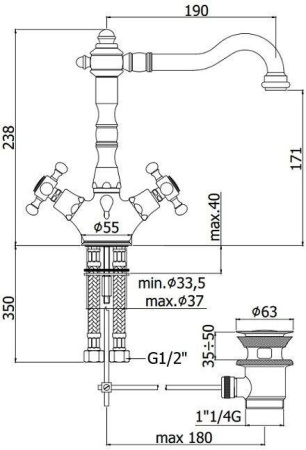 Смеситель Paffoni Belinda FBLV075CR Смеситель Paffoni Belinda FBLV075CR
