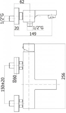 Смеситель для ванны Cezares Effect EFFECT-VM-01