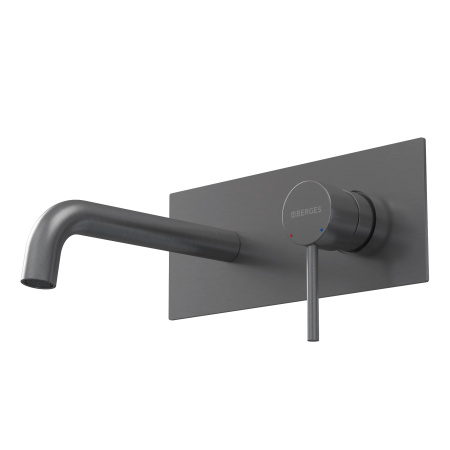 Смеситель Berges VENTAS R скрытого монтажа, совместный, оружейная сталь