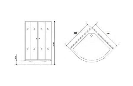 Душевой уголок Parly Z9111 с поддоном (90х90х190)