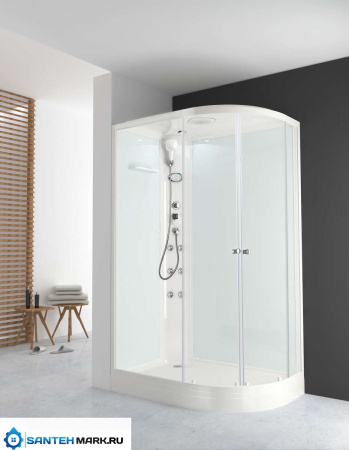 Душевая кабина Domani-Spa Delight 128 L  с гидромассажем светлые стенки прозрачные стекла