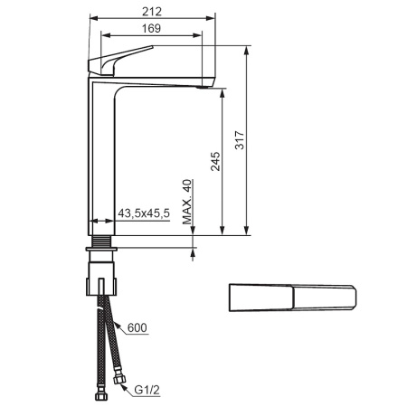 Смеситель для раковины Damixa Merkur 400250300 Черный матовый Смеситель для раковины Damixa Merkur 400250300 Черный матовый