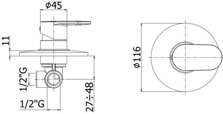 Смеситель Paffoni Candy CA010CR (с внутренней частью)
