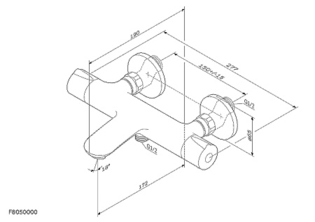 Смеситель для ванны AM.PM Like F8050000 с термостатом Хром