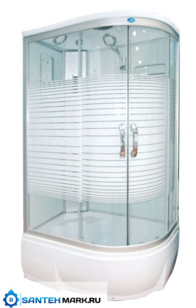 Душевая кабина Водный мир ВМ-8802 L полоска/белый 80x120