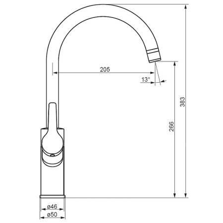 Смеситель для кухонной мойки Damixa Eclipse 310721400 Никель