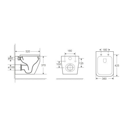 Унитаз Grossman GR-4410SQ (530х365х370) безободковый,смыв торнадо,белый с тонкой крышкой,микролифт,1 место