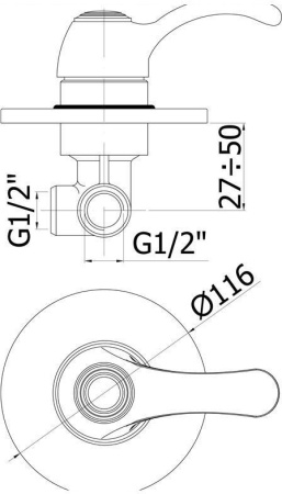 Смеситель Paffoni Flavia FA010CR (с внутренней частью)