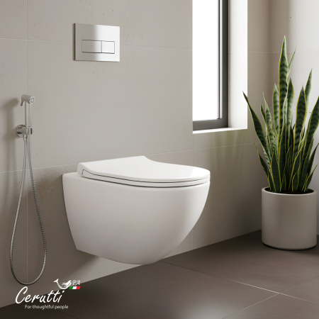Унитаз Ceruttispa АМИЧИ (AMICI) Aria Tornado CT11388 безободковый (490х335х340)