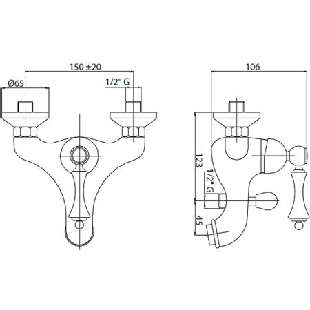 Смеситель для ванны Cezares Margot MARGOT-VM-01-N Хром Смеситель для ванны Cezares Margot MARGOT-VM-01-N Хром