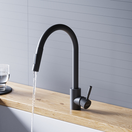 Смеситель для кухонной мойки Dorff Logic D3007522 Черный