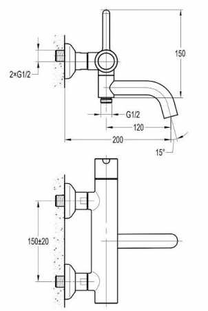 Смеситель для ванны Cezares Eco ECO-VD-01 Хром