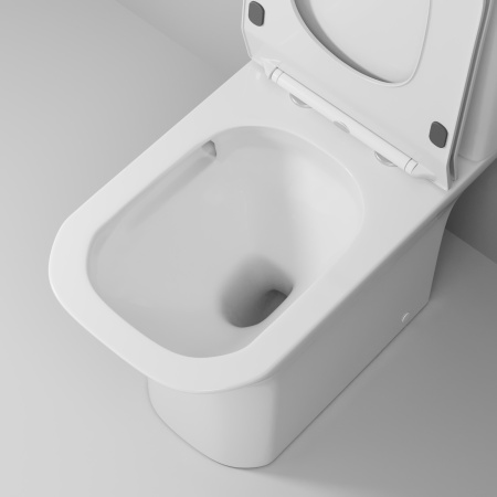 Унитаз Grossman Classic GR-4464SQ (640х350х800) безободковый,белый с тонкой крышкой,микролифт,смыв торнадо,2 места