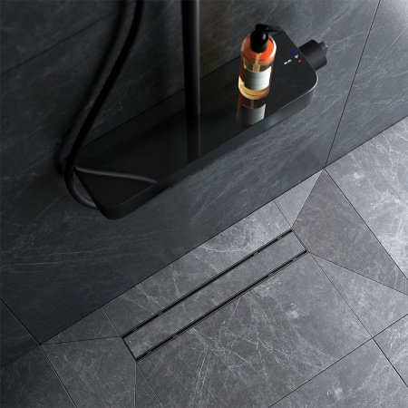 Трап для душа Am.Pm PrimeFlow 50 W02SC-U11-050-04BM с Черной матовой решеткой / под плитку Tile