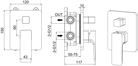 Смеситель Allen Brau Infinity X2 5.21014-00 (с внутренней частью) хром