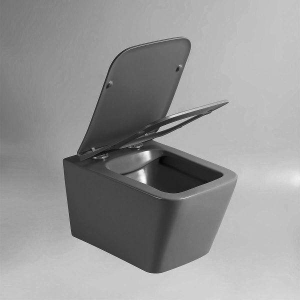 Унитаз Vincea Q-Line VT1-12MA безободковый, ультратонкое soft close сиденье, антрацит матовый