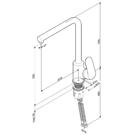 Смеситель для кухонной мойки AM.PM Like F8005000 Хром