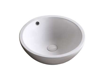 Раковина Ceruttispa CR1001 накладная, белая, круглая, с переливом 450х450х170