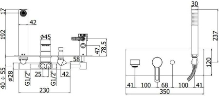 Смеситель Paffoni Ringo RIN001NO (с внутренней частью)