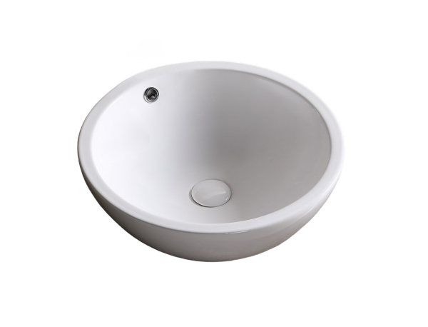 Раковина Ceruttispa CR1001 накладная, белая, круглая, с переливом 450х450х170