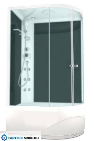 Душевая кабина Domani-Spa Delight 128 high L с гидромассажем черные стенки матовые стекла Душевая кабина Domani-Spa Delight 128 high L с гидромассажем черные стенки матовые стекла