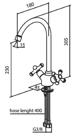 Смеситель для кухонной мойки Damixa Retro 230000000 Хром Смеситель для кухонной мойки Damixa Retro 230000000 Хром
