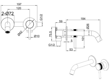 Смеситель Allen Brau Priority 5.31030-BN (с внутренней частью) никель браш